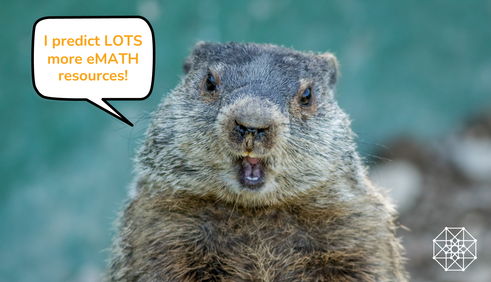 Image of cute groundhog predicting lots more emath resources.